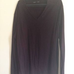 John Varvatos Deep Purple Long Sleeve V Neck